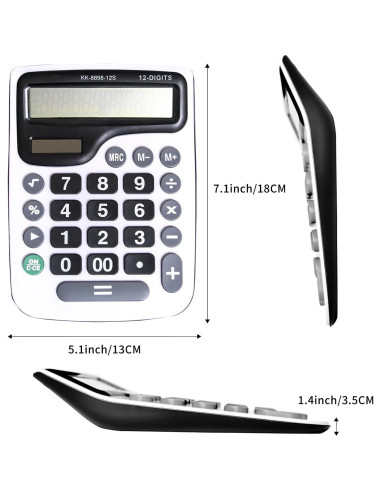 Calculadora de Escritorio YEBMoo 12 Dígitos Solar y Batería