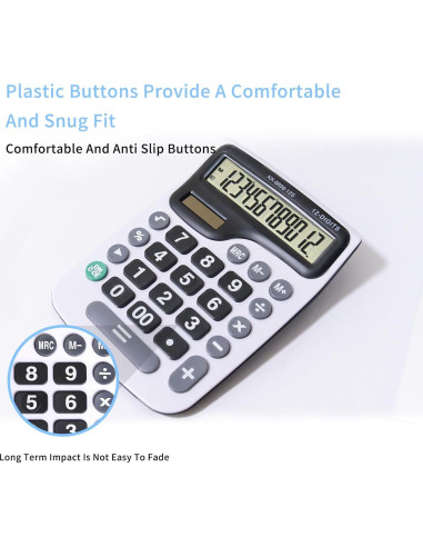 Calculadora de Escritorio YEBMoo 12 Dígitos Solar y Batería