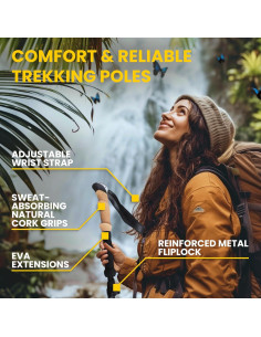 Bastones de Senderismo Plegables TREDO TR-0AAB Aluminio 2 Piezas 2