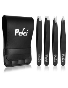Juego de Pinzas Pefei - Acero Inoxidable 4 Piezas para Cejas