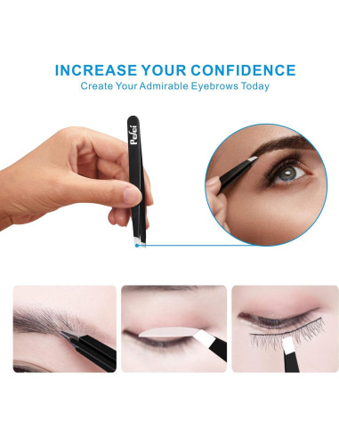 Juego de Pinzas Pefei - Acero Inoxidable 4 Piezas para Cejas