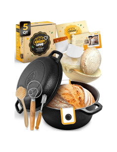 Horno Holandés Crustlove 5QT Hierro Fundido con Accesorios