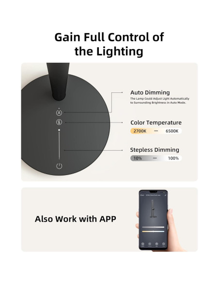 Lámpara de Escritorio Inteligente EZVALO LED 3 Colores
