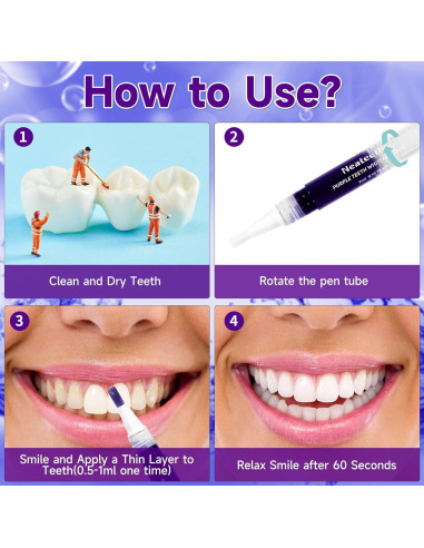 Lápiz Blanqueador de Dientes Neateeth Morado 3 Paquetes