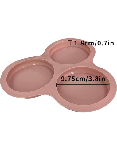 Sartén de Huevo KVZVK de Silicona 3 Cavidades Antiadherente
