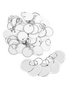 150 Etiquetas de Llave Redondas Aellabus 40 mm Blancas