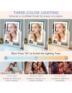 Espejo de Maquillaje LuxeVue con Luces 30x24.89cm 15X Aumento 2