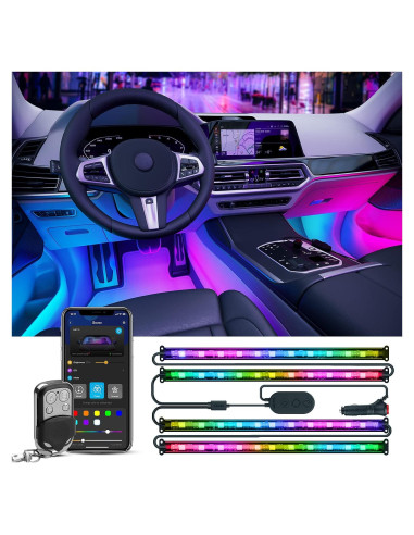 Luces LED RGBIC para Coche Govee H6119, 72 Luces, Control APP