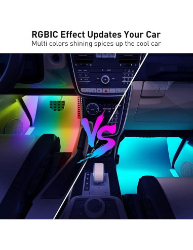 Luces LED RGBIC para Coche Govee H6119, 72 Luces, Control APP