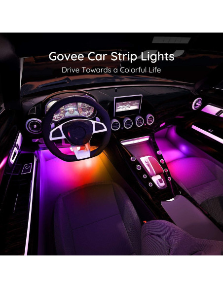 Luces LED RGBIC para Coche Govee H6119, 72 Luces, Control APP