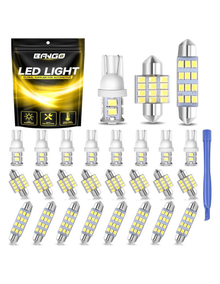 BANGO 24 Bombillas LED 12V Luz Interior Automóvil Blanco