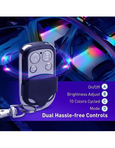 Luces LED RGBIC para Coche Govee H6119, 72 Luces, Control APP