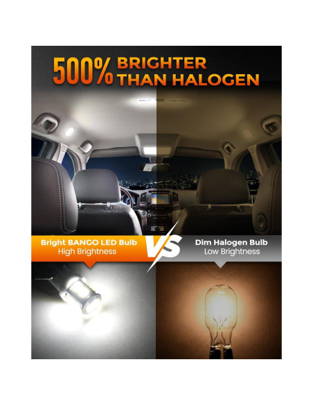 BANGO 24 Bombillas LED 12V Luz Interior Automóvil Blanco