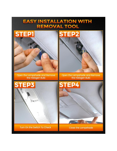 BANGO 24 Bombillas LED 12V Luz Interior Automóvil Blanco