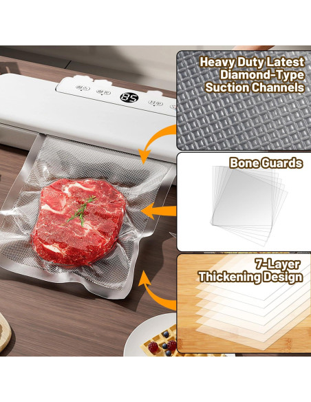 Bolsas de Sellado al Vacío Sin BPA 20x30 cm 200 Unidades