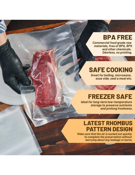 Bolsas de Sellado al Vacío Sin BPA 20x30 cm 200 Unidades