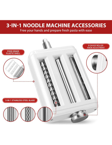 Accesorio para hacer pasta 3 en 1 NEWSETS para KitchenAid