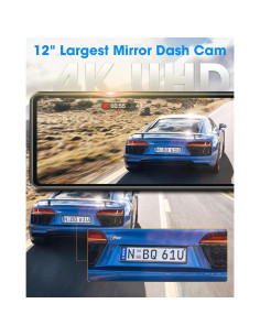 Cámara de Espejo Retrovisor Jansite 4K 12" WiFi con Dash Cam 2