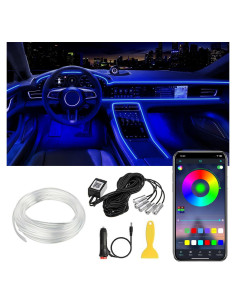 Luces LED de tira QVEVDACAR 5 en 1 RGB para coche 599.4 cm