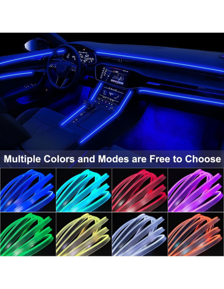 Luces LED de tira QVEVDACAR 5 en 1 RGB para coche 599.4 cm