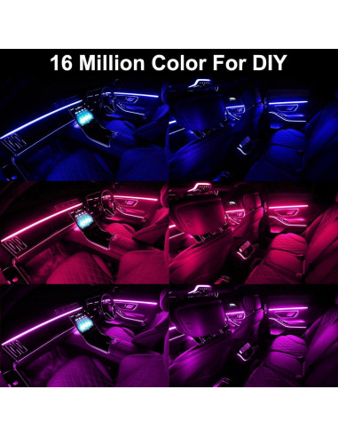 Luces LED de tira QVEVDACAR 5 en 1 RGB para coche 599.4 cm