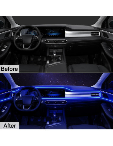 Luces LED de tira QVEVDACAR 5 en 1 RGB para coche 599.4 cm