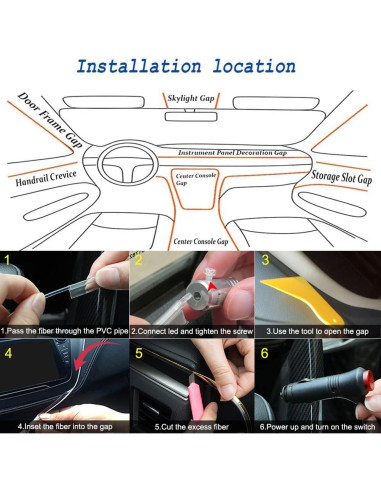 Luces LED de tira QVEVDACAR 5 en 1 RGB para coche 599.4 cm