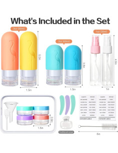 Set de 20 Botellas de Viaje Vipop Silicona A prueba de Fugas 2