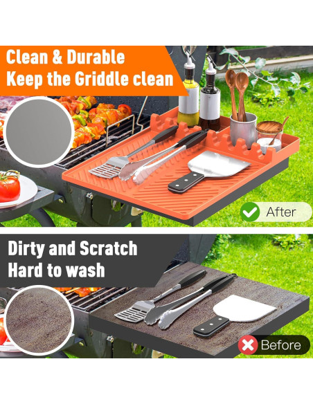 Alfombrilla de Silicona para Parrilla Blackstone Naranja 40x29 cm