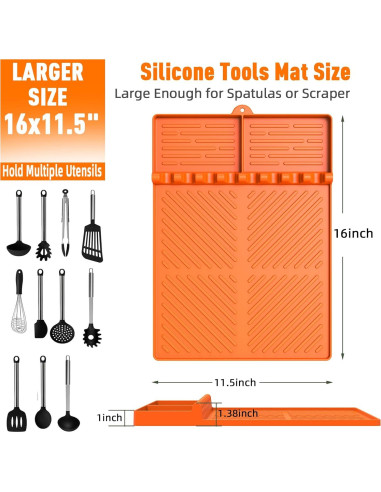 Alfombrilla de Silicona para Parrilla Blackstone Naranja 40x29 cm