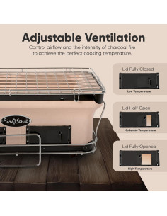 Parrilla Yakatori Fire Sense Grande de Carbón 43x25cm 2