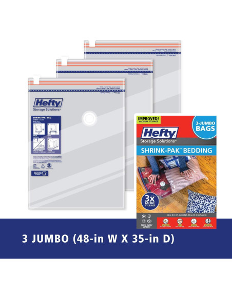 Bolsas de Almacenamiento al Vacío Hefty Shrink-Pak Jumbo - 3 Unidades