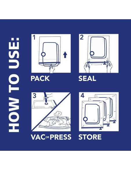 Bolsas de Almacenamiento al Vacío Hefty Shrink-Pak Jumbo - 3 Unidades