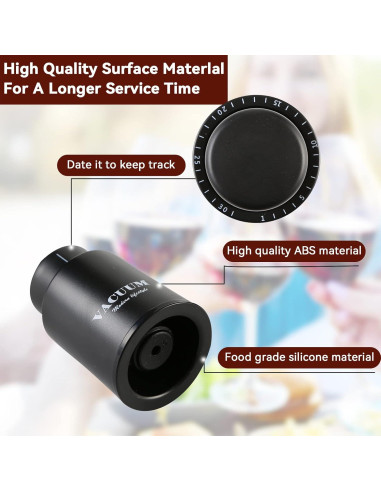 2 Tapones de Vacío para Botellas de Vino Sunwuun - Conservador Reutilizable