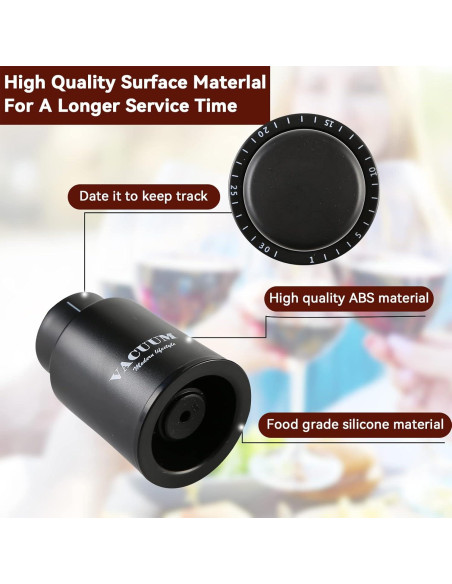 2 Tapones de Vacío para Botellas de Vino Sunwuun - Conservador Reutilizable