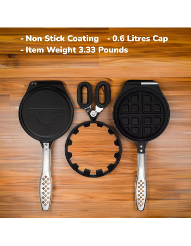 Plancha de Waffles Rellena Wonderffle 12.7 cm Antiadherente