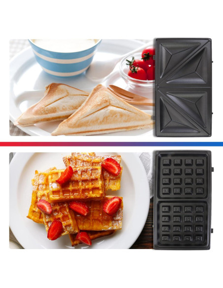 Waffle Maker Total Chef 4 en 1 - Eléctrico, Placas Removibles
