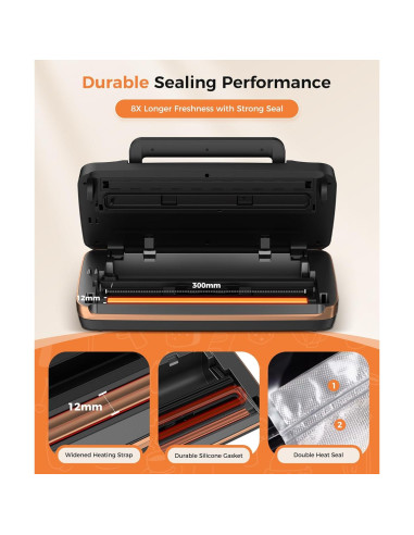 Máquina de Sellado al Vacío QIQIAOB SV608 130W Automática