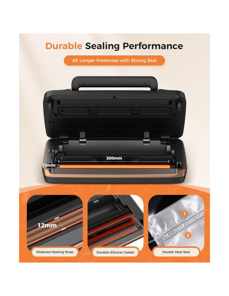 Máquina de Sellado al Vacío QIQIAOB SV608 130W Automática