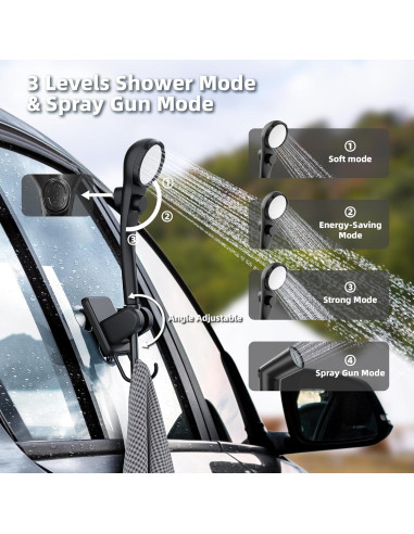 Ducha portátil Moriko YT-100w, 6000mAh, cabezal filtrado