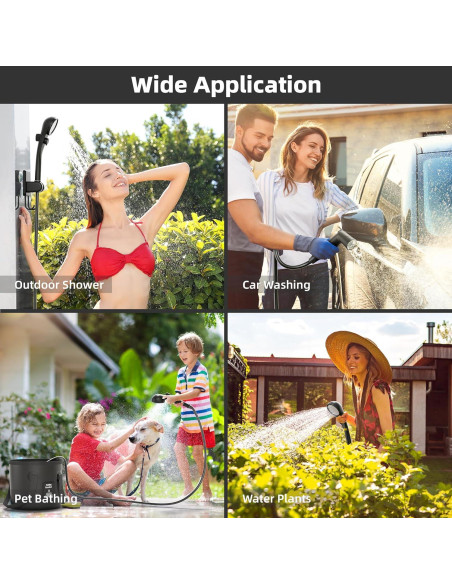 Ducha portátil Moriko YT-100w, 6000mAh, cabezal filtrado