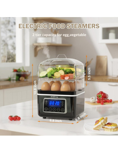 Vaporera eléctrica Evoloop 4L 2 niveles con apagado automático