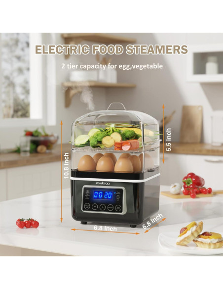 Vaporera eléctrica Evoloop 4L 2 niveles con apagado automático