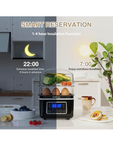 Vaporera eléctrica Evoloop 4L 2 niveles con apagado automático