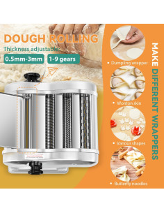 Máquina de Pasta Eléctrica Newhai 3 Cuchillas Acero Inoxidable 2