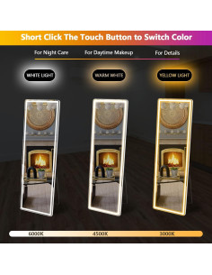 Espejo de pie iluminado Sweetcrispy 162x53 cm LED 3 colores 2