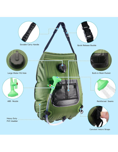 Bolsa de Ducha Solar FENSAN 20L Portátil para Camping