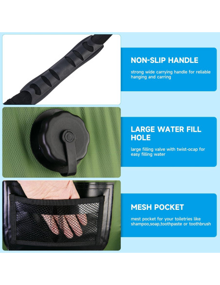 Bolsa de Ducha Solar FENSAN 20L Portátil para Camping