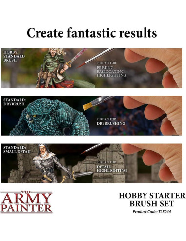 Conjunto de Pinceles The Army Painter - 3 Pinceles Acrílicos