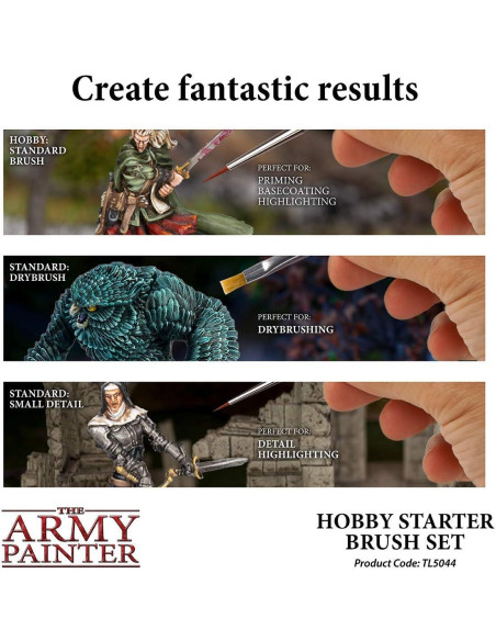 Conjunto de Pinceles The Army Painter - 3 Pinceles Acrílicos